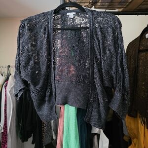 Apt. 9 Black Open-Knit Women's Cardigan